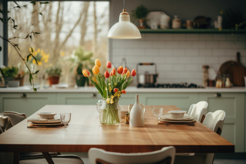 Warm dining room in a home